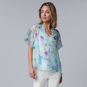 Women's Simply Vera Vera Wang Flutter Sleeve Blouse