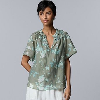 Women's Simply Vera Vera Wang Flutter Sleeve Blouse