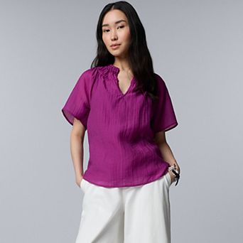 Women's Simply Vera Vera Wang Flutter Sleeve Blouse