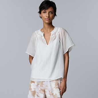 Women's Simply Vera Vera Wang Flutter Sleeve Blouse