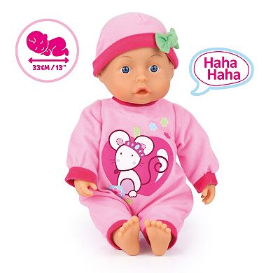 Bayer First Words Baby Doll Interactive Mouse with Pacifier & Cap