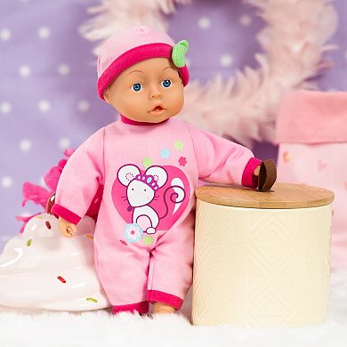 Bayer First Words Baby Doll Interactive Mouse with Pacifier & Cap