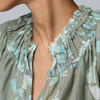 Petite Simply Vera Vera Wang Flutter Sleeve Blouse