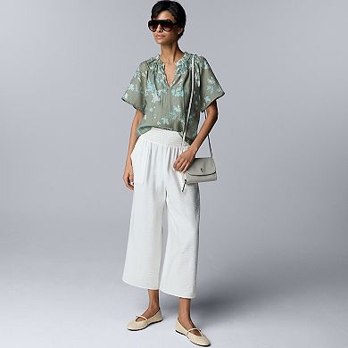 Petite Simply Vera Vera Wang Flutter Sleeve Blouse