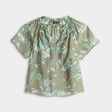 Petite Simply Vera Vera Wang Flutter Sleeve Blouse