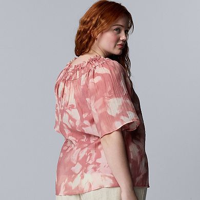 Plus Size Simply Vera Vera Wang Flutter Sleeve Blouse