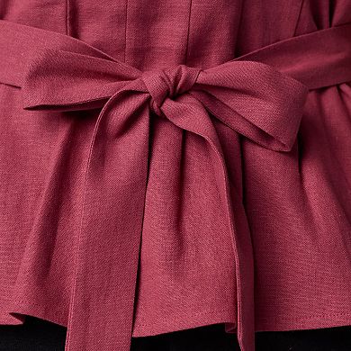 Plus Size Simply Vera Vera Wang Tie Waist Blouse