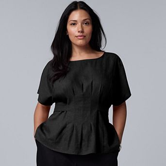 Plus Size Simply Vera Vera Wang Tie Waist Blouse
