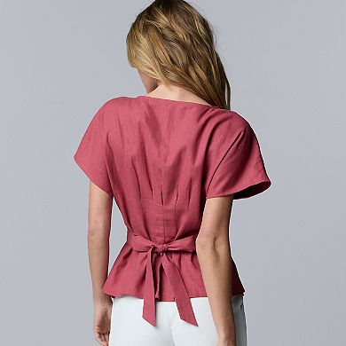 Petite Simply Vera Vera Wang Tie Waist Blouse