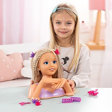 Bayer Doll Styling Head with Long Hair & Beauty Accessories