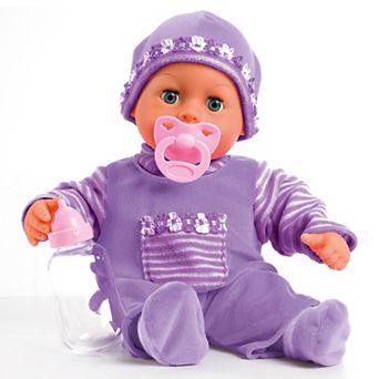 Bayer First Words Baby Soft Body Doll with Realistic Sounds & Accessories