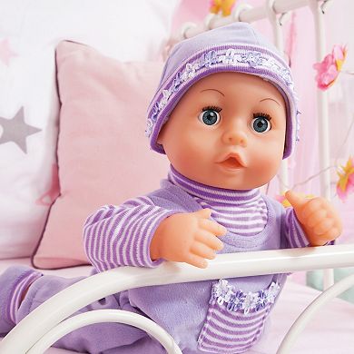 Bayer First Words Baby Soft Body Doll with Realistic Sounds & Accessories