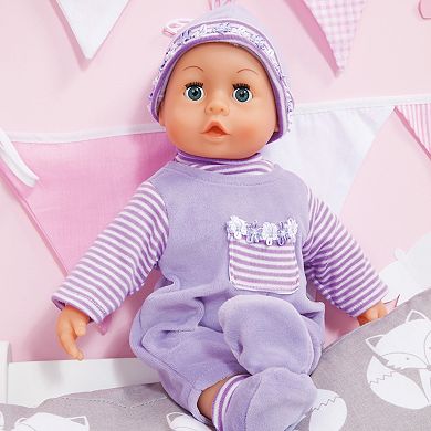 Bayer First Words Baby Soft Body Doll with Realistic Sounds & Accessories