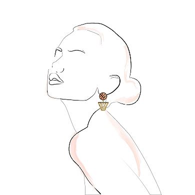 Gold Tone Basketball Net Earrings