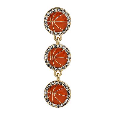 Gold Tone Basketball Drop Earrings