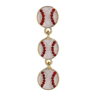 Gold Tone Baseball Drop Earrings