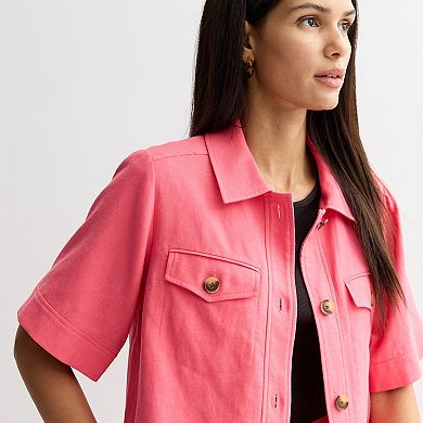 Women's Nine West Short Sleeve Collared Jacket