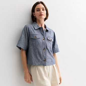 Women's Nine West Short Sleeve Collared Jacket