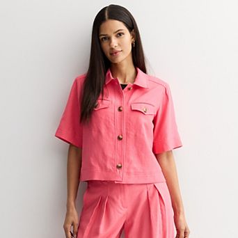 Women's Nine West Short Sleeve Collared Jacket