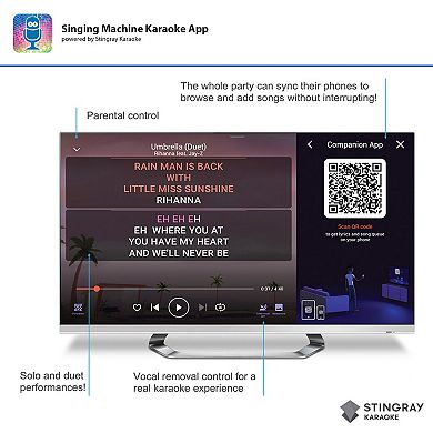 Singing Machine WIFI Karaoke Machine & 2 Wireless Microphones
