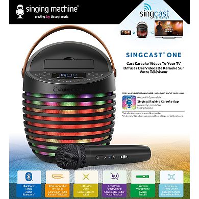 Singing Machine Bluetooth Karaoke System with Light Show & Voice Changing Effects