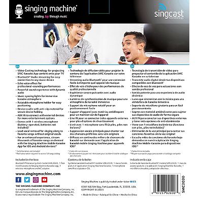 Singing Machine Bluetooth Karaoke System with Light Show & Voice Changing Effects