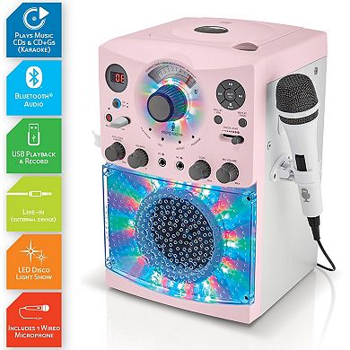 Singing Machine Portable Karaoke Machine with Wired Microphone & Bluetooth Connectivity