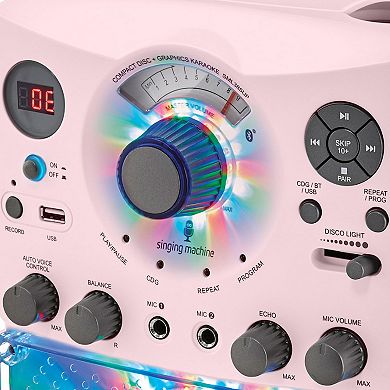 Singing Machine Portable Karaoke Machine with Wired Microphone & Bluetooth Connectivity
