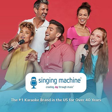 Singing Machine Portable Karaoke Machine with Wired Microphone & Bluetooth Connectivity