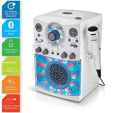 Singing Machine Portable Karaoke Machine with Wired Microphone & Bluetooth Connectivity