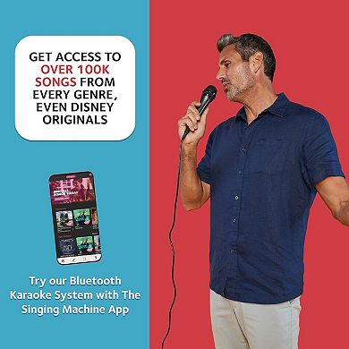 Singing Machine Portable Karaoke Machine with Wired Microphone & Bluetooth Connectivity