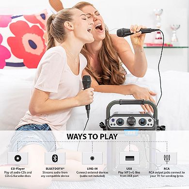 Singing Machine Bluetooth Karaoke Machine with Lights & Microphone