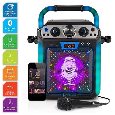 Singing Machine Bluetooth Karaoke Machine with Lights & Microphone