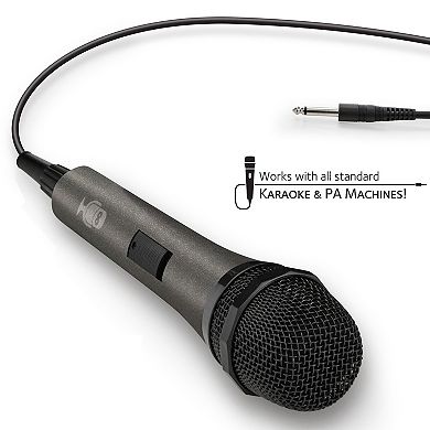 Singing Machine Unidirectional Dynamic Microphone with 10.5-Foot Cord