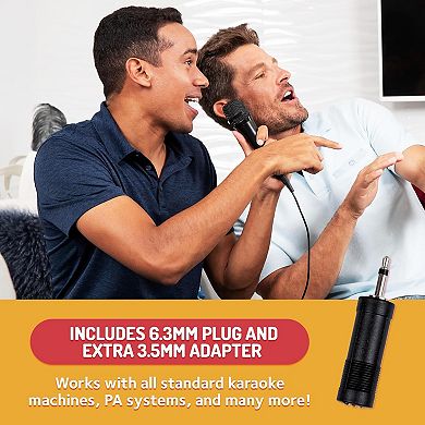 Singing Machine Unidirectional Dynamic Microphone with 10.5-Foot Cord