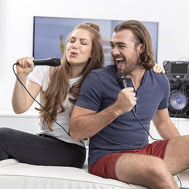 Singing Machine Unidirectional Dynamic Microphone with 10.5-Foot Cord