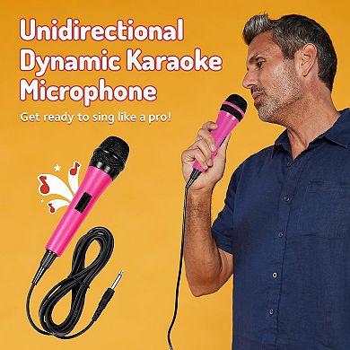 Singing Machine Unidirectional Dynamic Microphone with 10.5-Foot Cord
