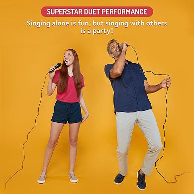 Singing Machine Unidirectional Dynamic Microphone with 10.5-Foot Cord