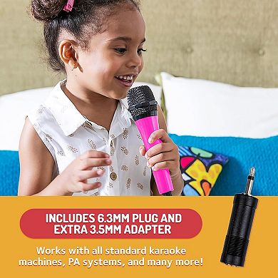 Singing Machine Unidirectional Dynamic Microphone with 10.5-Foot Cord