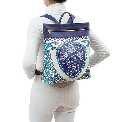 Mellow World Porcelain Print Backpack With Zip Closure