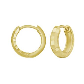 Karat Rush 14k Gold Patterned Huggie Hoop Earrings