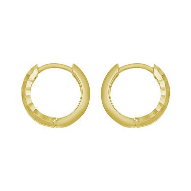 Karat Rush 14k Gold Patterned Huggie Hoop Earrings