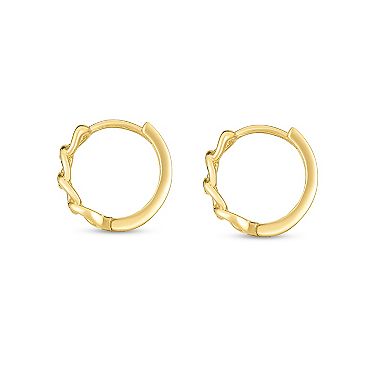 Karat Rush 14k Gold Curb Huggie Hoop Earrings