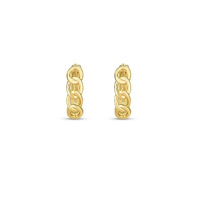 Karat Rush 14k Gold Curb Huggie Hoop Earrings