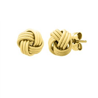 Karat Rush 14k Gold 3-Row Love Knot Earrings