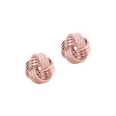 Karat Rush 14k Gold 3-Row Love Knot Earrings