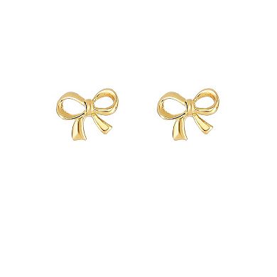 Karat Rush 14k Gold Bow Stud Earrings