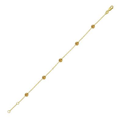 Karat Rush 14k Gold Gemstone Station Bracelet