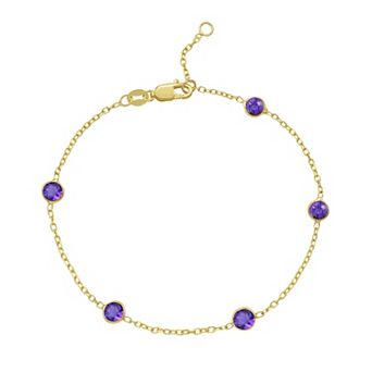 Karat Rush 14k Gold Gemstone Station Bracelet