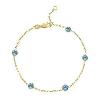 Karat Rush 14k Gold Gemstone Station Bracelet